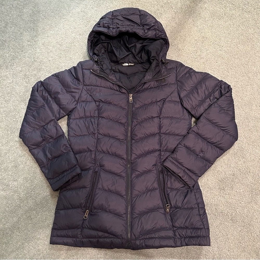 North Face Navy Down Puffer Mid Length Size S